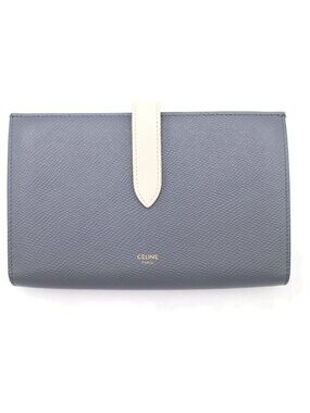 Celine Large Strap Wallet Bifold Gray